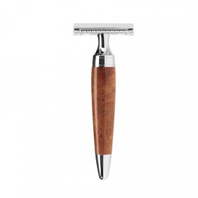 Aparat de ras clasic Safety Razor Muehle cu piaptan inchis si maner lemn tuia R71SR